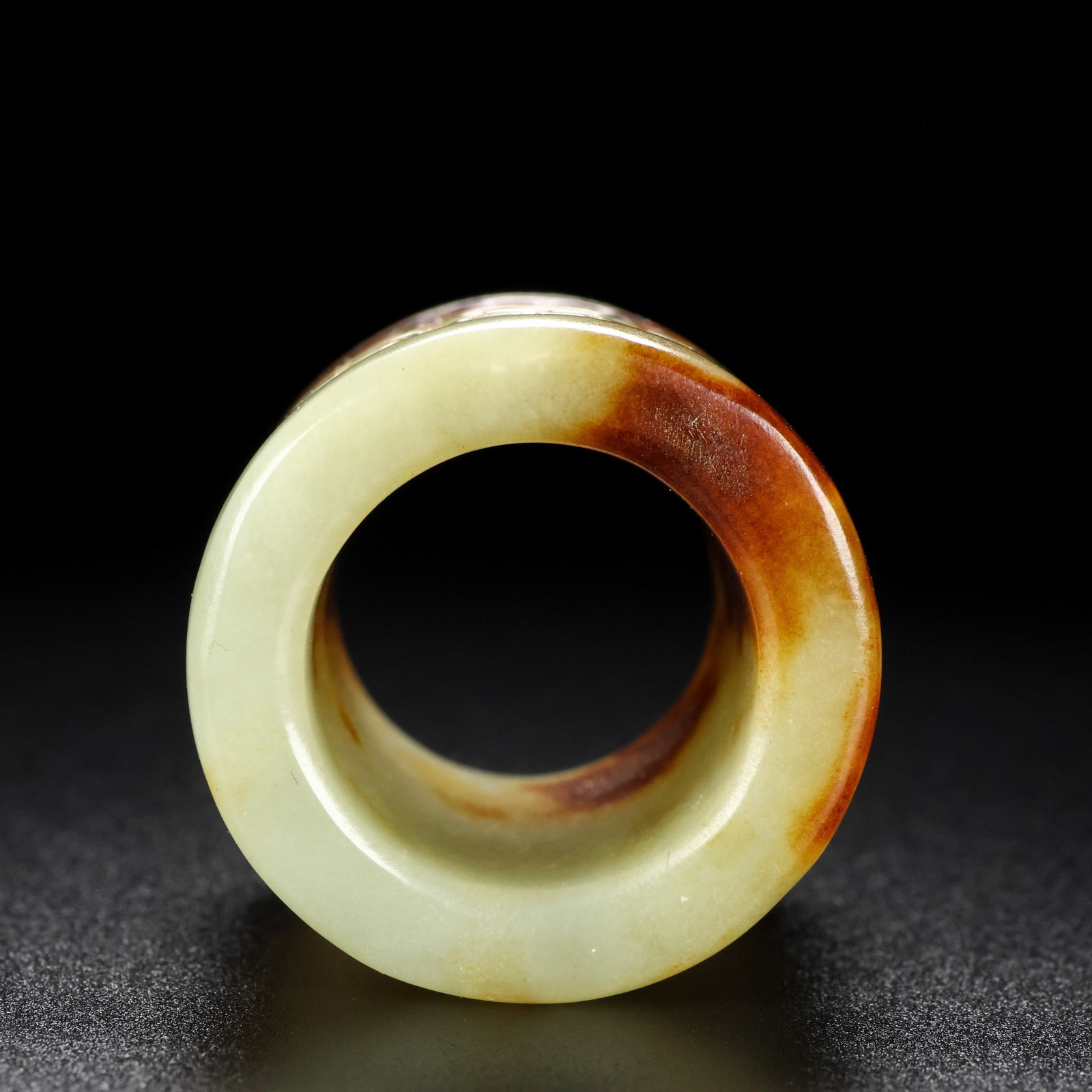 A beautiful Hetian jade hook cloud pattern thumb ring - 3