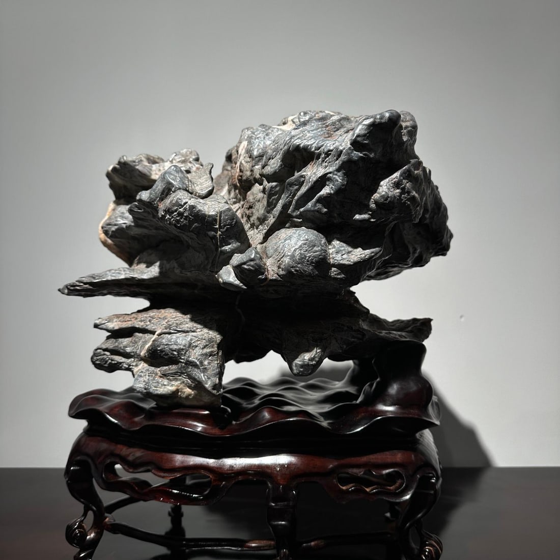 A beautifully crafted Lingbi stone collector-grade immortal peak (1 of 9)
