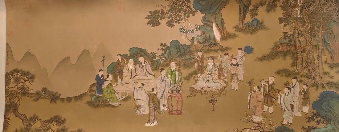 A Ming Dynasty painting dedicated to Qiu Ying's birthday - 7