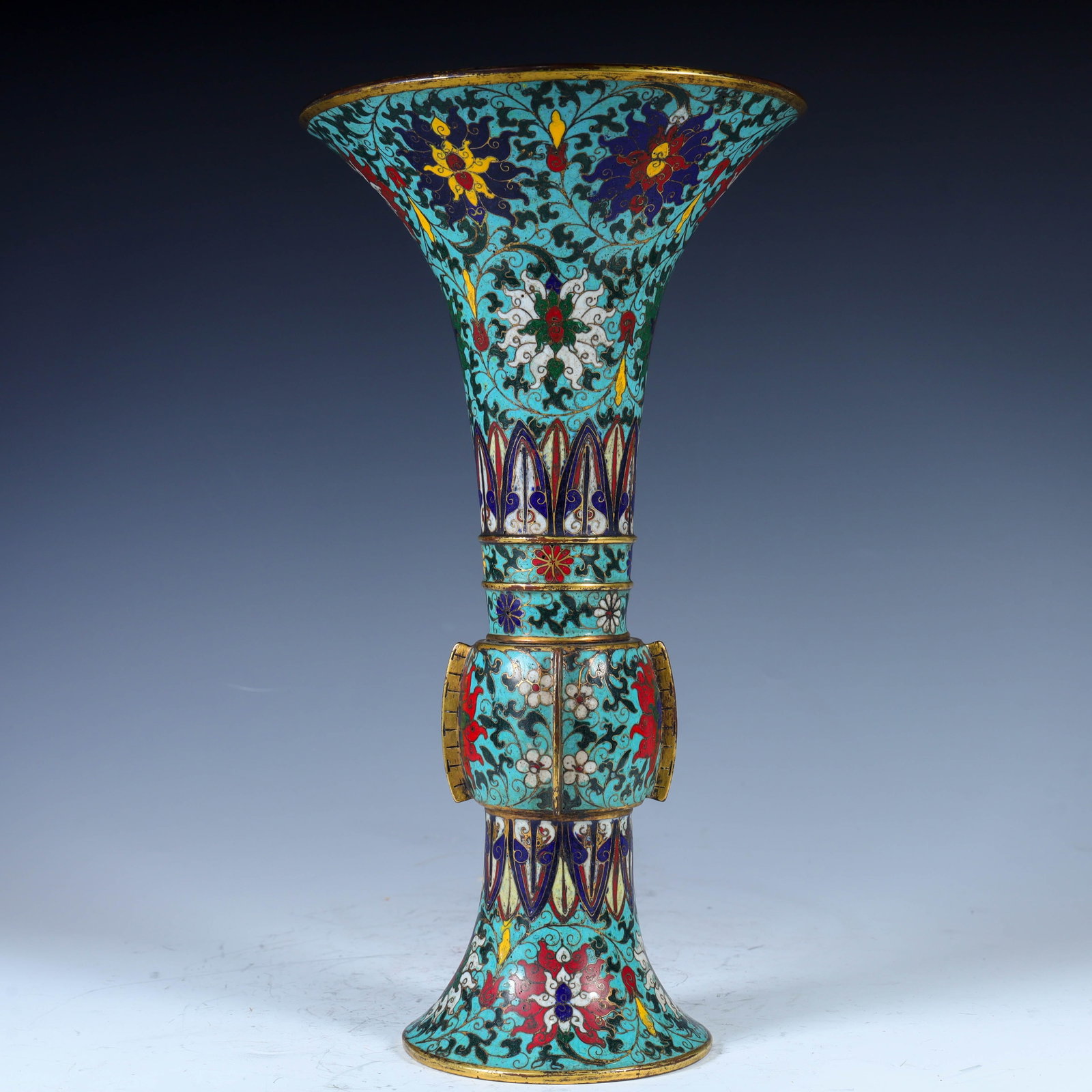 A Qing Dynasty cloisonne cloisonne enamel flower goblet - 2
