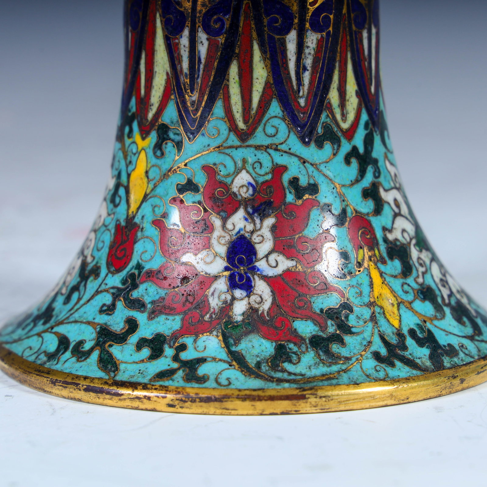 A Qing Dynasty cloisonne cloisonne enamel flower goblet - 7