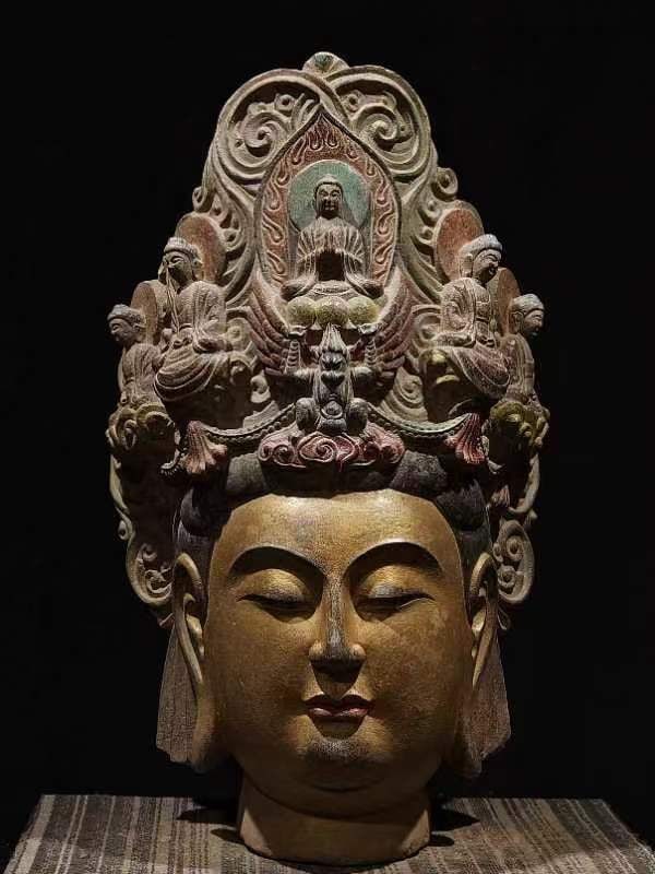 A beautiful bluestone Guanyin headpiece (1 of 8)