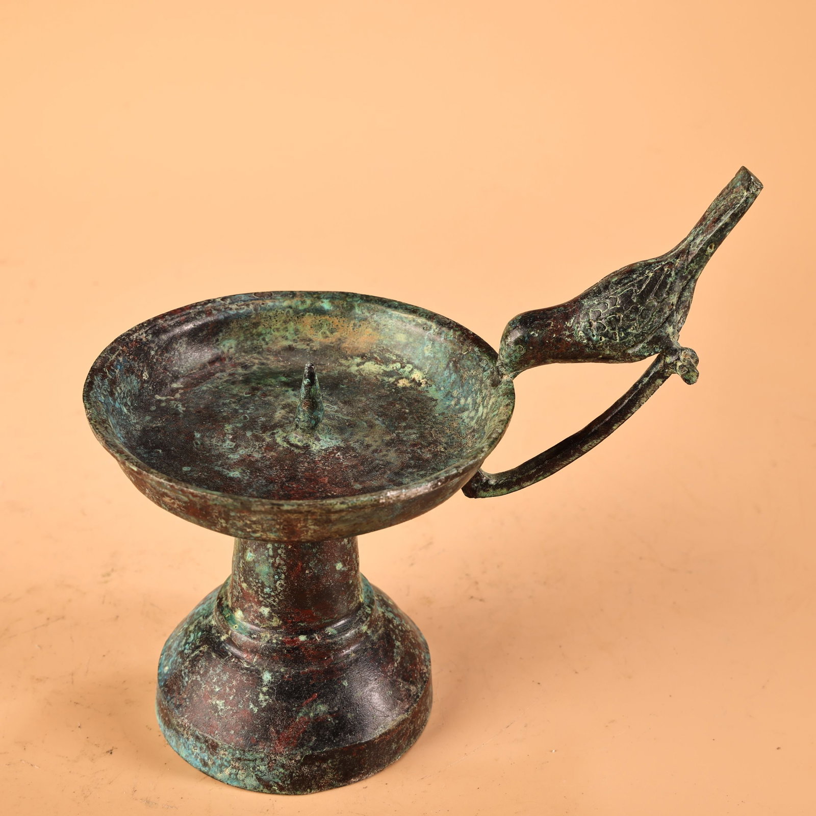 A fine bronze oil lamp stand (1 of 7)