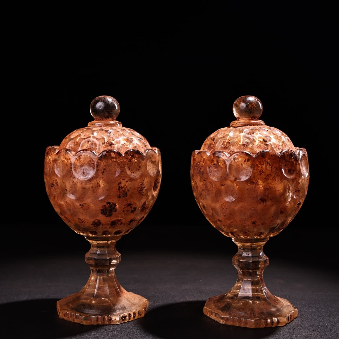 A pair of exquisite ancient temple underground palace glazed relic jars: A fine ancient temple underground palace glazed relic jar Size: H: 17cm W:8.5 cm W: 0.553 kg (The Dimensions Of All Batches Are Manually Measured.If You Need More Detailed Information, Please Contact 