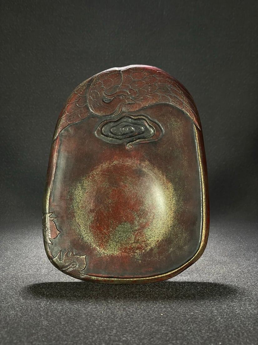 A delicate cinnabar eel, yellow phoenix bird inkstone (1 of 9)