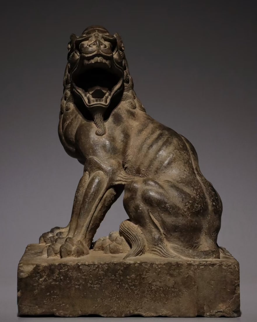 An Exquisite Limestone Lion Ornament (1 of 6)