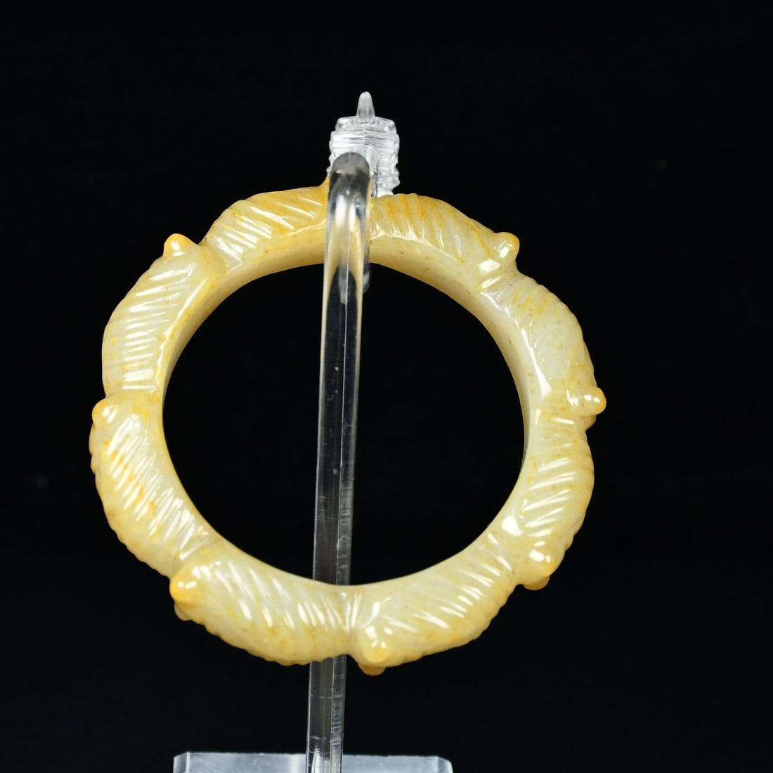 An Exquisite White Jade Cicada Pattern Bracelets - 8