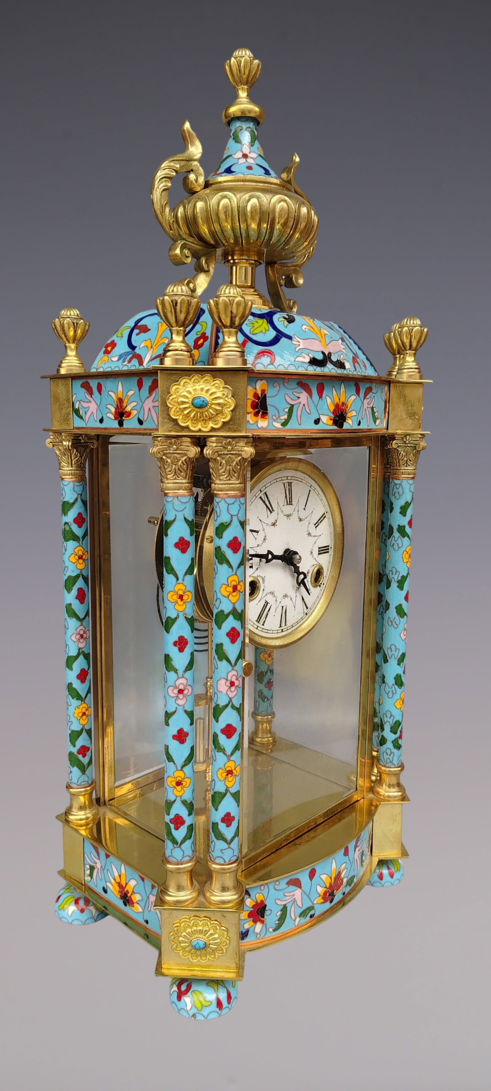 An Exquisite Gilt Bronze Lotus Pattern Clock - 2
