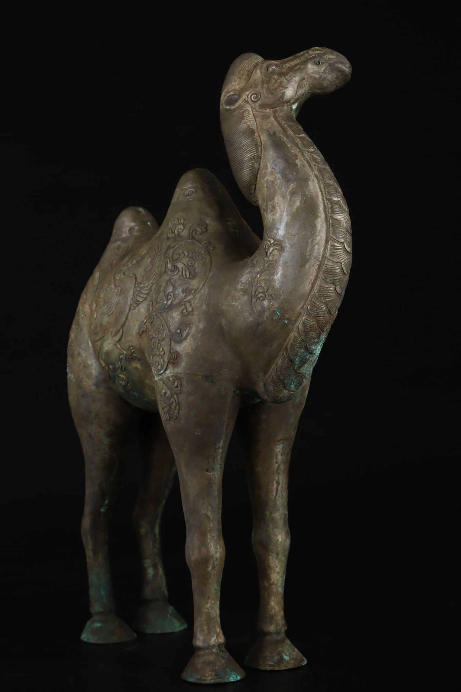 A Rare Silver Phoenix Pattern Camel Ornament - 2