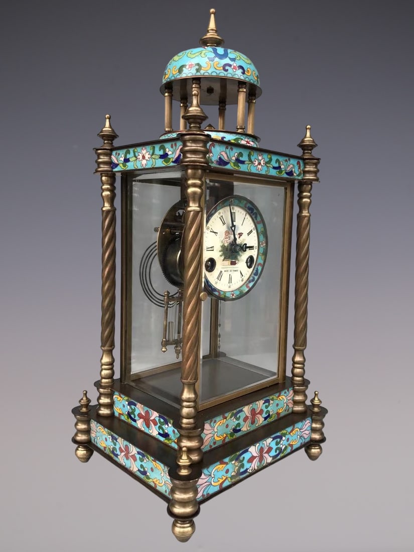 An Exquisite Bronze Lotus Pattern Clock - 2