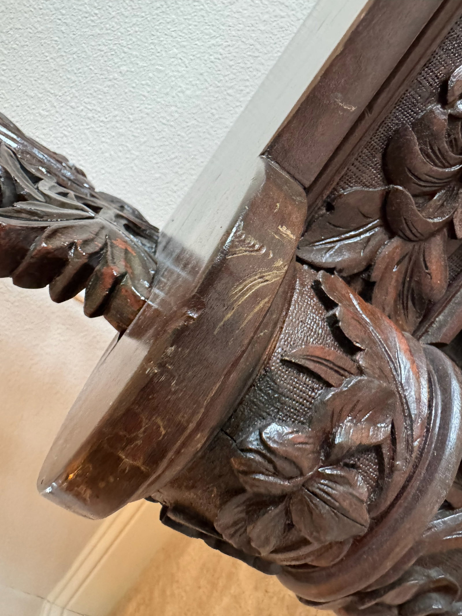 Hand-Carved Solid hardwood Low Daybed Bench - 10