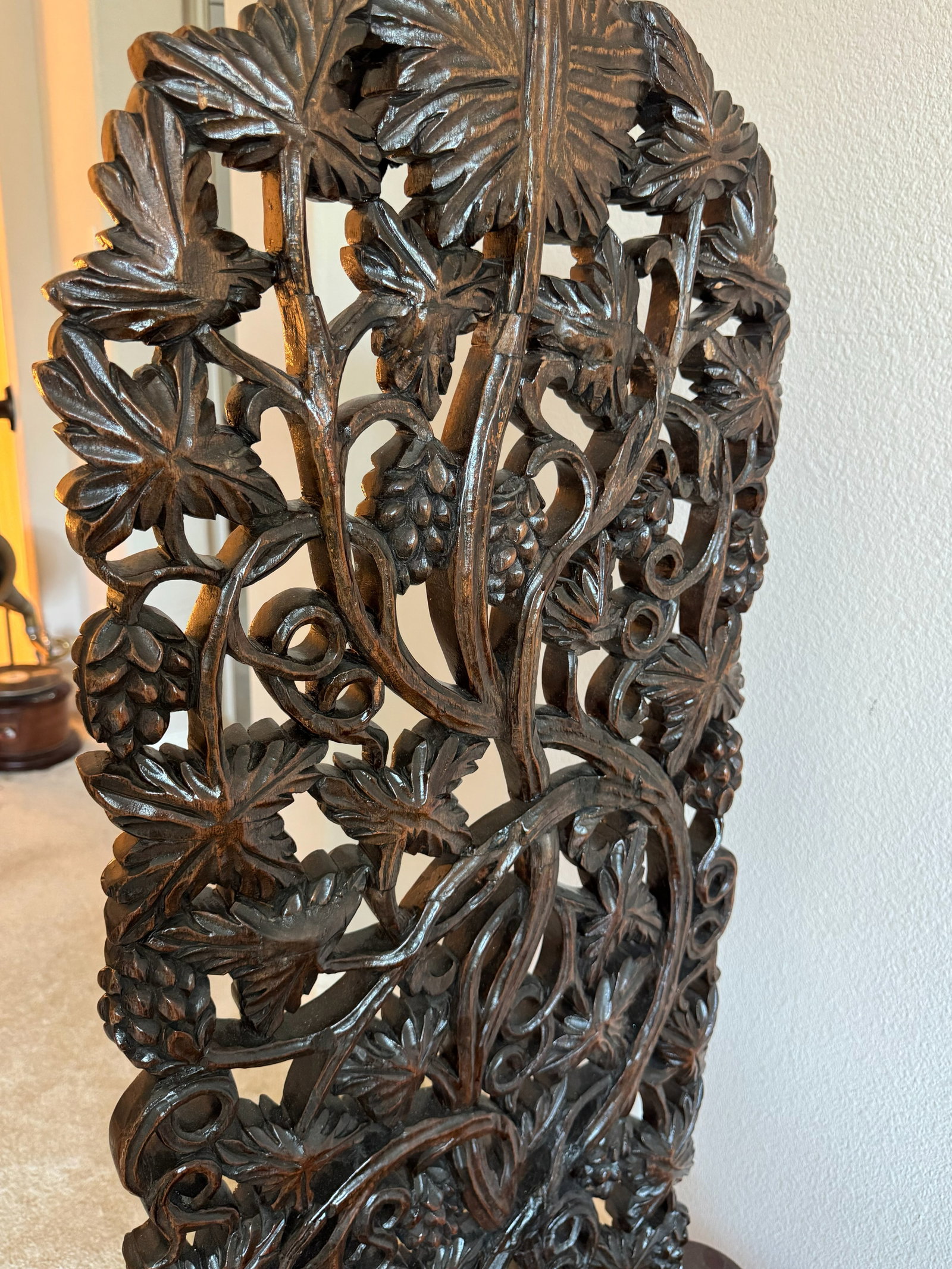 Hand-Carved Solid hardwood Low Daybed Bench - 5