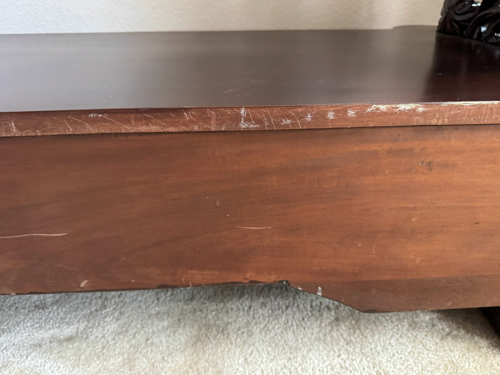 Hand-Carved Solid hardwood Low Daybed Bench - 6