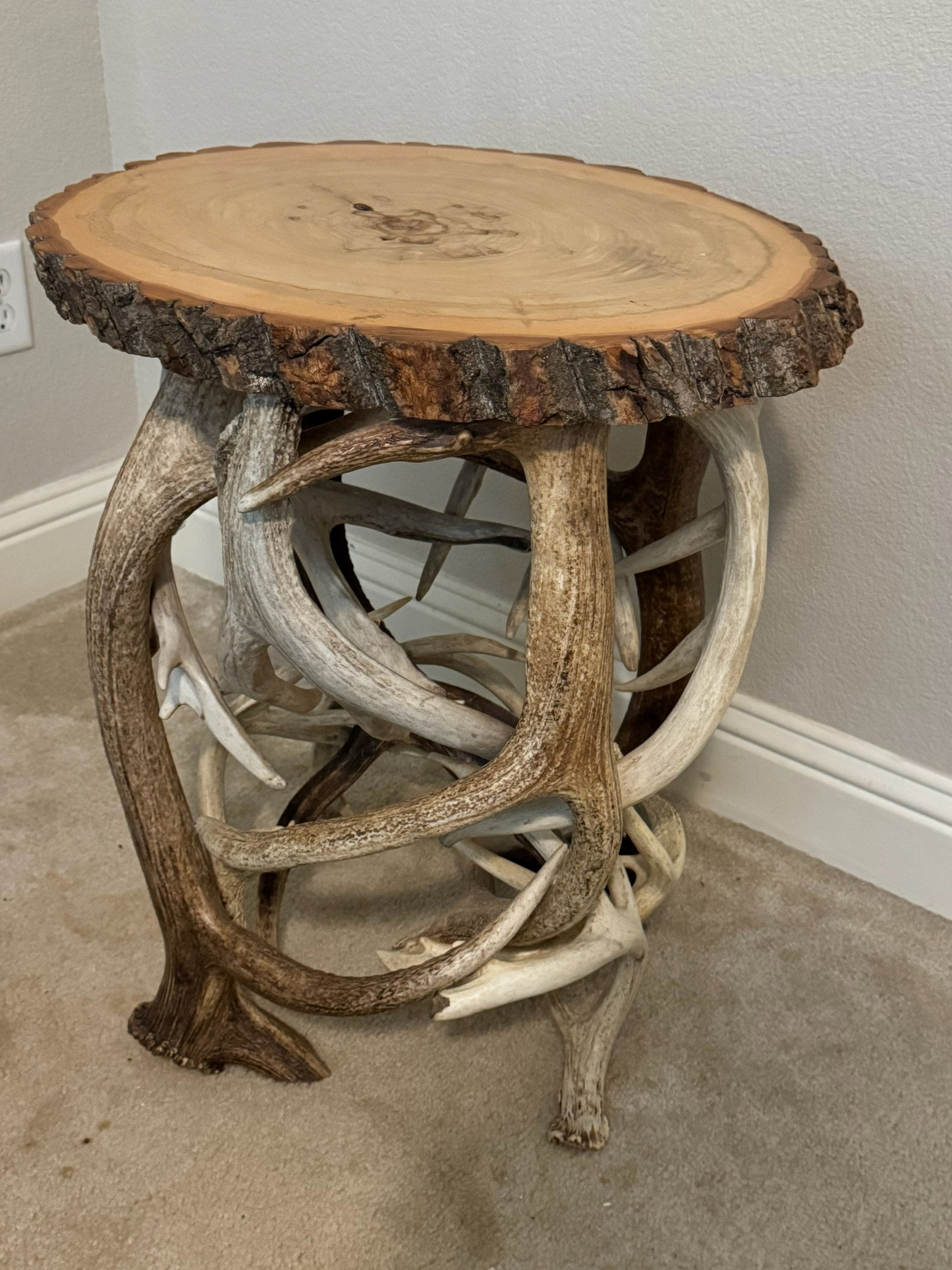 Unique Handcrafted Live-Edge Slab Top Antler (1 of 8)