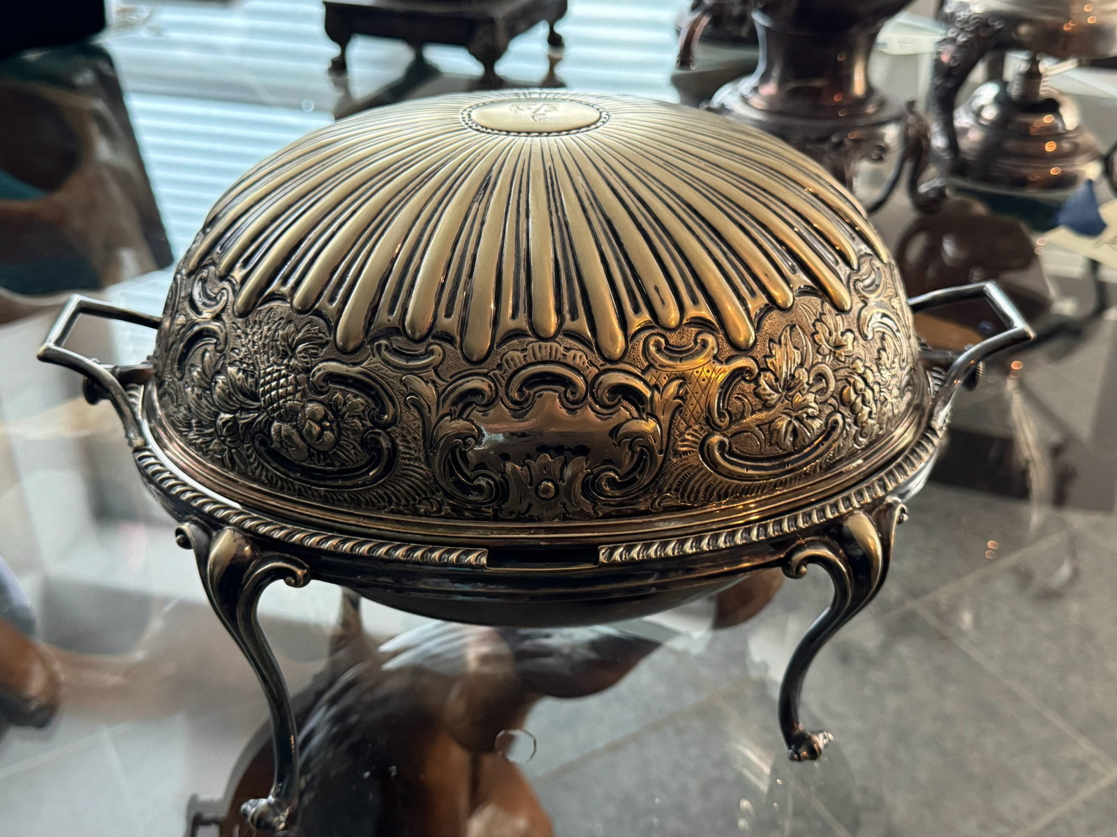 Antique / Vintage Silver-Plated Oval Chafing (1 of 5)