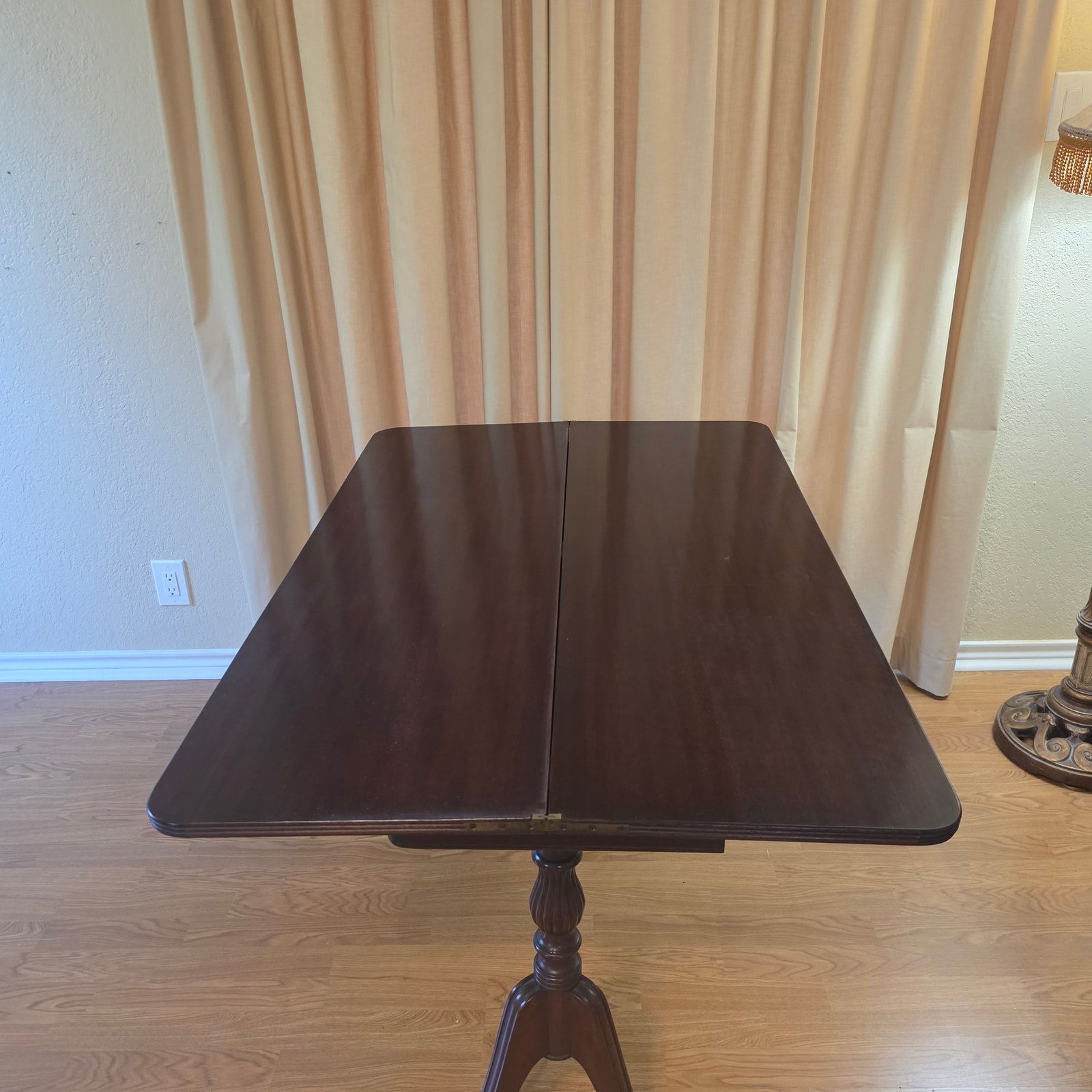 Duncan Phyfe Styled Game Table with Double Pedestal Base - 2