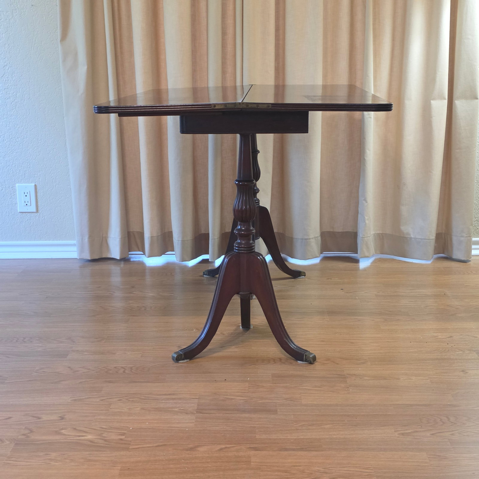 Duncan Phyfe Styled Game Table with Double Pedestal Base - 3