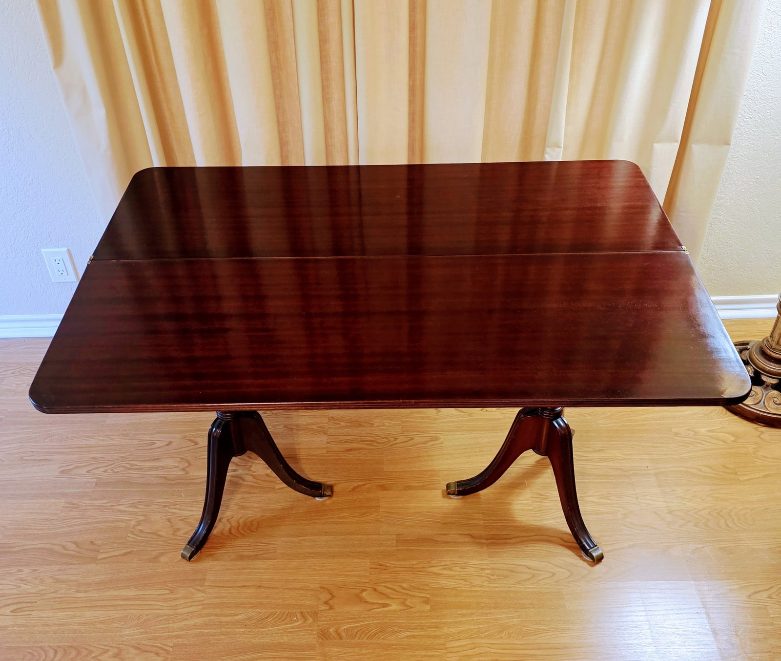 Duncan Phyfe Styled Game Table with Double Pedestal Base - 4