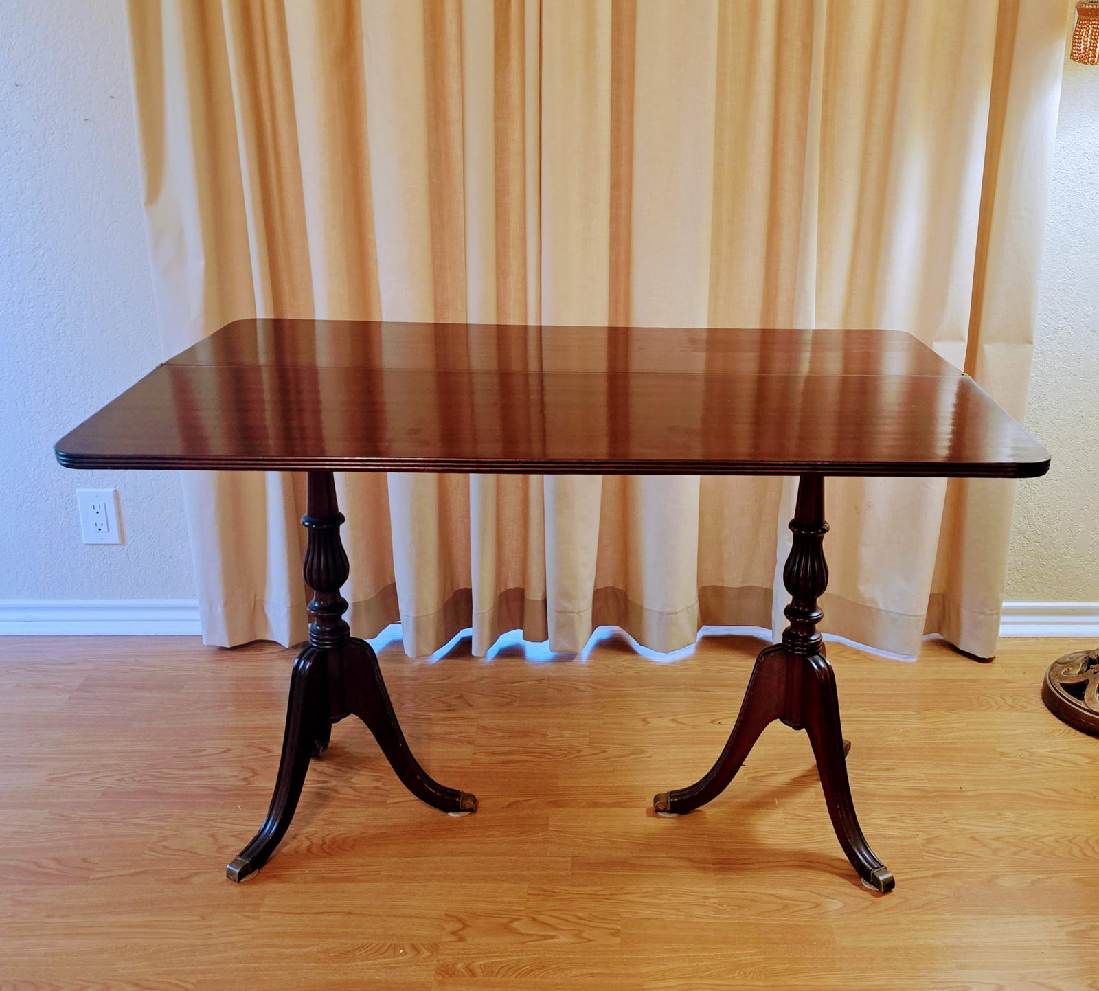 Duncan Phyfe Styled Game Table with Double Pedestal Base - 6