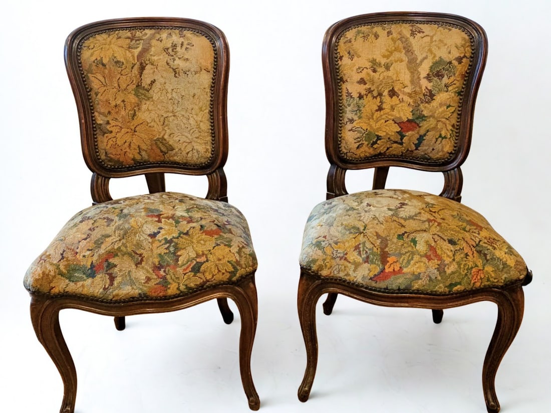 French Set of 2 Louis XV Style Dining/Lounge Chairs (1 of 7)