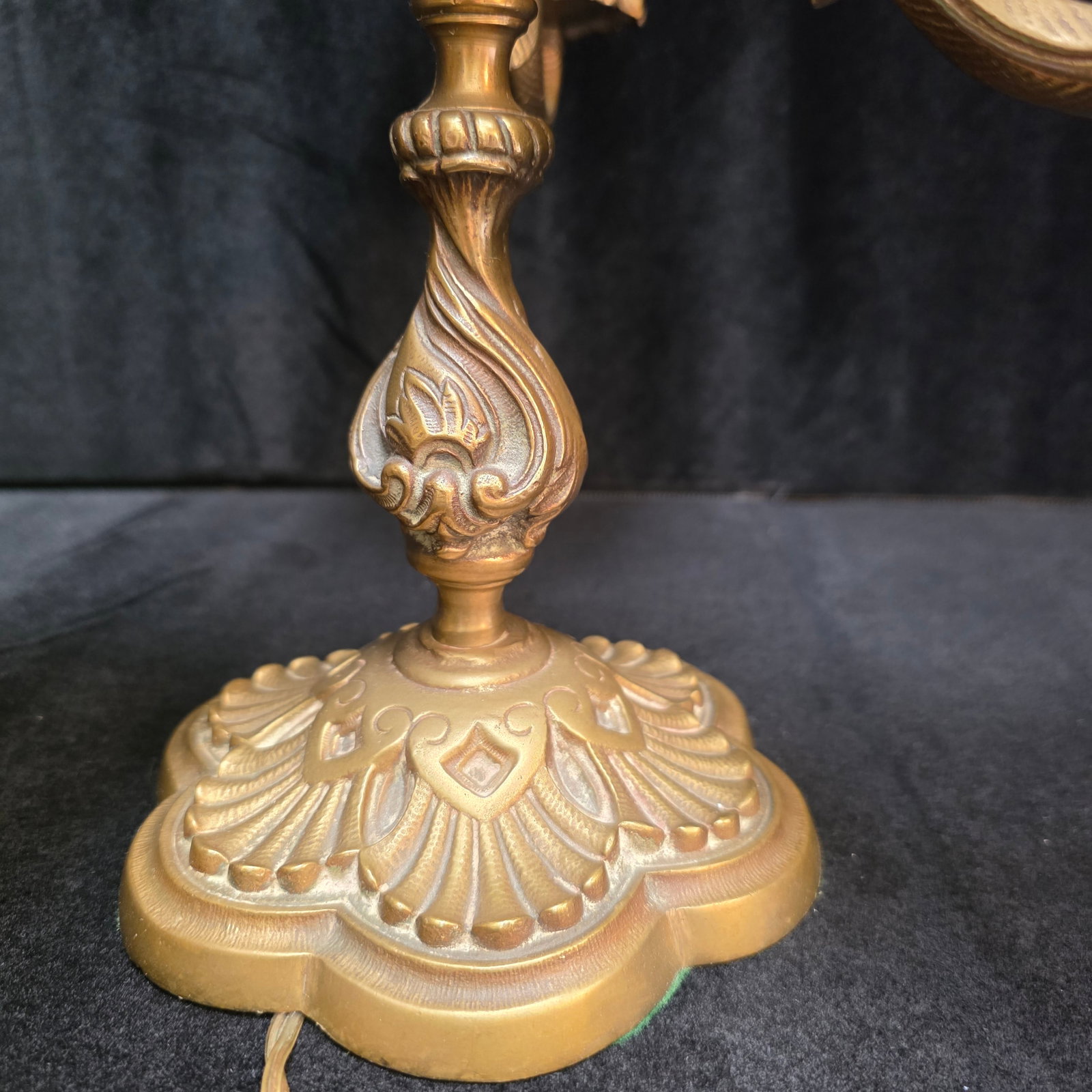 Brass 3 Arm Caldelabra Table Lamp - 3