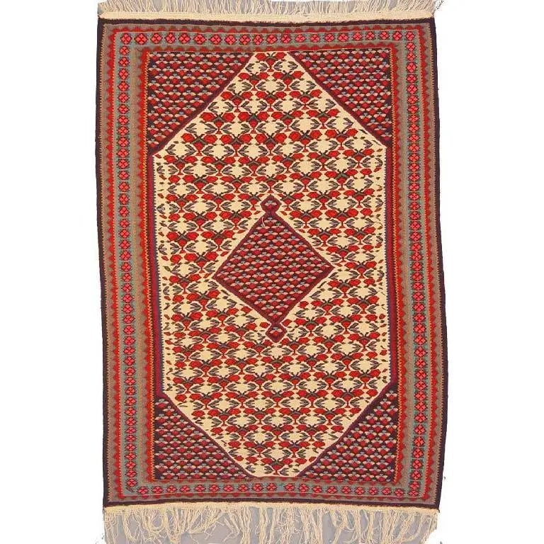 One Of The Kind Sanandaj Persian Kilim 5'1" X 3'8" (1 of 1)