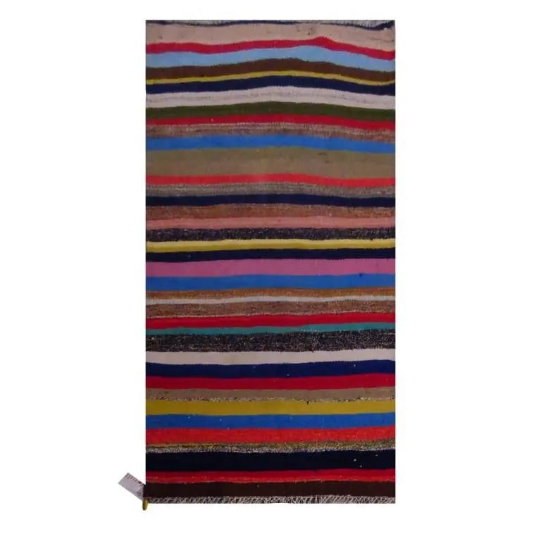 One Of The Kind Sanandaj Vintage Authentic Hand-Knotted Kilim 6'2" X 3'1": Lifetime Exchange Guarantee. The client is responsible for all shipping costs. Please call us for additional pictures and information. ABC Rugs Kilims Collection Sanandaj Vintage Hand-Knotted Kilim Ma