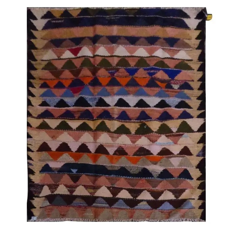 One Of The Kind Sanandaj Vintage Authentic Hand-Knotted Kilim 5'11" X 4'5": ABC Rugs Kilims Inc offers the finest quality hand-knotted vintage rugs and kilims at some of the best prices on the market. We carry a wide selection of sizes, colors, designs, and price ranges to su