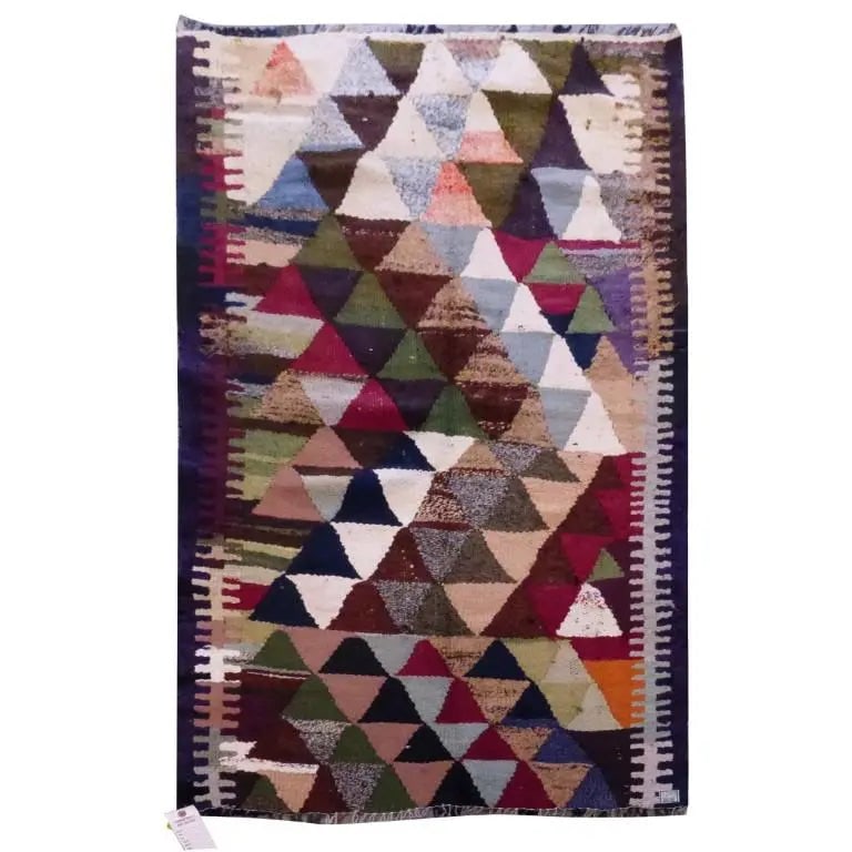 One Of The Kind Sanandaj Vintage Authentic Hand-Knotted Kilim 5'6" X 2'11": ABC Rugs Kilims Inc offers the finest quality hand-knotted vintage rugs and kilims at some of the best prices on the market. We carry a wide selection of sizes, colors, designs, and price ranges to su