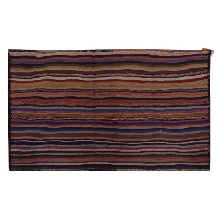 One Of The Kind Sanandaj Vintage Authentic Hand-Knotted Kilim 5'1" X 4'3": Lifetime Exchange Guarantee. The client is responsible for all shipping costs. Please call us for additional pictures and information. ABC Rugs Kilims Collection Sanandaj Vintage Hand-Knotted Kilim Ma