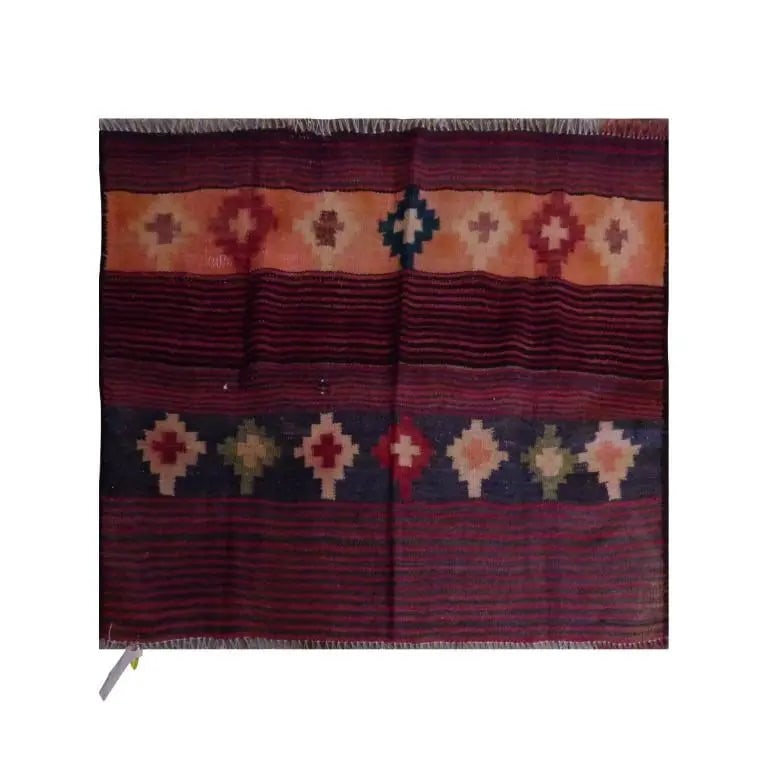 One Of The Kind Sanandaj Vintage Authentic Hand-Knotted Kilim 4'8" X 2'11": Lifetime Exchange Guarantee. The client is responsible for all shipping costs. Please call us for additional pictures and information. ABC Rugs Kilims Collection Sanandaj Vintage Hand-Knotted Kilim Ma