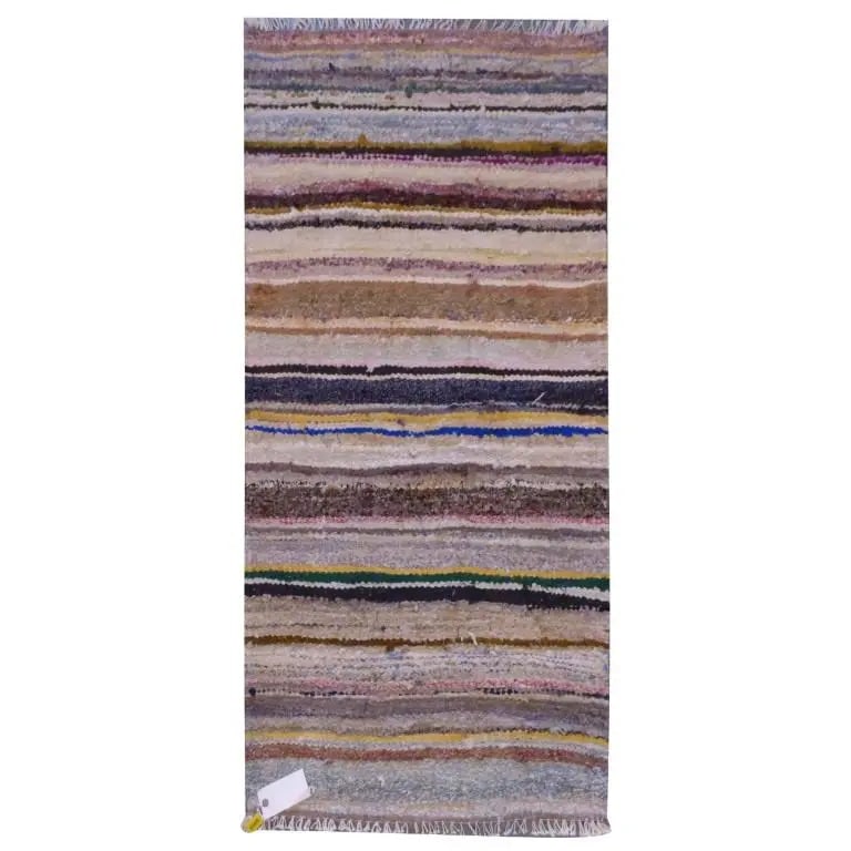 One Of The Kind Sanandaj Vintage Authentic Hand-Knotted Kilim 4'6" X 2'7": Lifetime Exchange Guarantee. The client is responsible for all shipping costs. Please call us for additional pictures and information. ABC Rugs Kilims Collection Sanandaj Vintage Hand-Knotted Kilim Ma