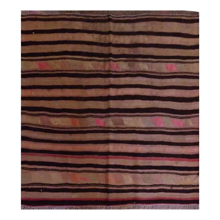 One Of The Kind Sanandaj Vintage Authentic Hand-Knotted Kilim 4'5" X 3'4": Lifetime Exchange Guarantee. The client is responsible for all shipping costs. Please call us for additional pictures and information. ABC Rugs Kilims Collection Sanandaj Vintage Hand-Knotted Kilim Ma