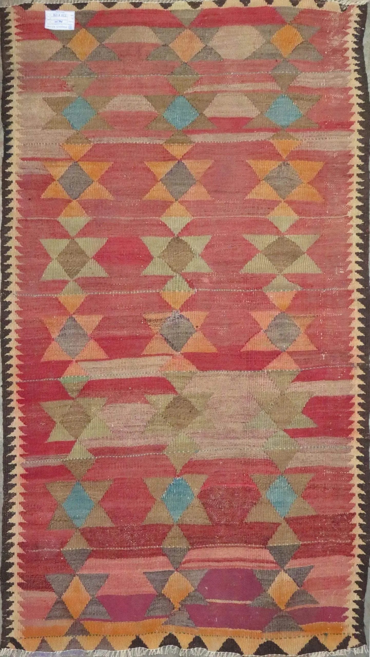 One Of The Kind Authentic Hand-Knotted Sanandaj Vintage Kilim 7'0" X 4'0": Lifetime Exchange Guarantee. The client is responsible for all shipping costs. Please call us for additional pictures and information. ABC Rugs Kilims Collection Sanandaj Seneh, Vintage Kilim Collecti