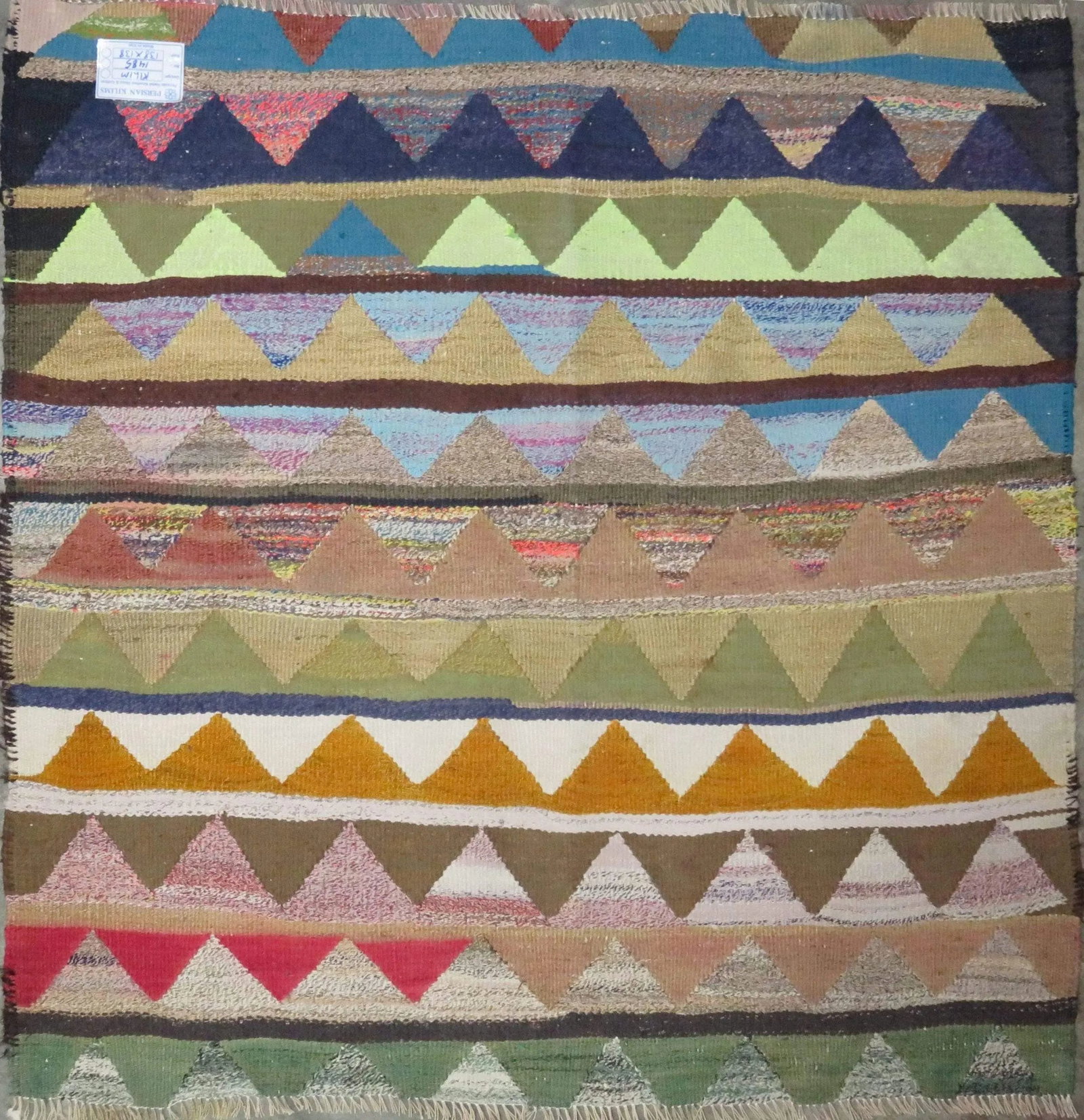 One Of The Kind Authentic Hand-Knotted Sanandaj Vintage Kilim 4'0" X 4'0": Lifetime Exchange Guarantee. The client is responsible for all shipping costs. Please call us for additional pictures and information. ABC Rugs Kilims Collection Sanandaj Seneh, Vintage Kilim Collecti