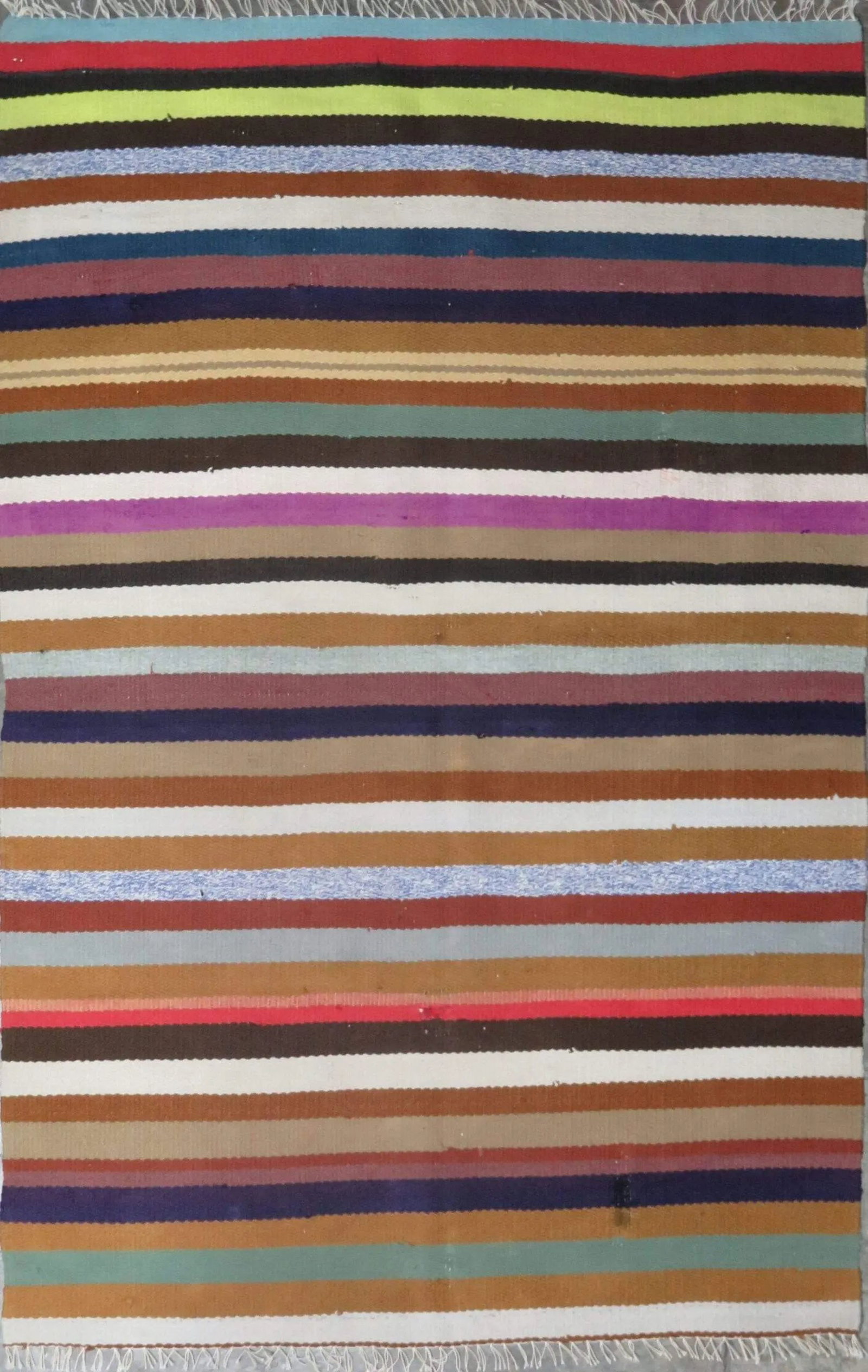 One Of The Kind Authentic Hand-Knotted Sanandaj Vintage Kilim 4'0" X 3'0": Lifetime Exchange Guarantee. The client is responsible for all shipping costs. Please call us for additional pictures and information. ABC Rugs Kilims Collection Sanandaj Seneh, Vintage Kilim Collecti