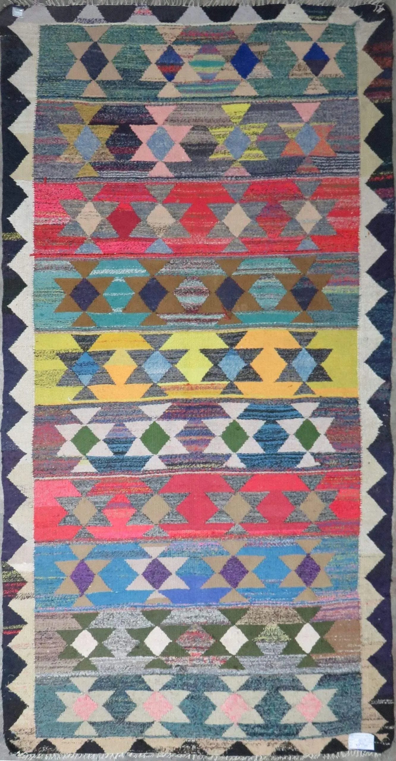 One Of The Kind Authentic Hand-Knotted Sanandaj Vintage Kilim 10'0" X 5'0" (1 of 1)