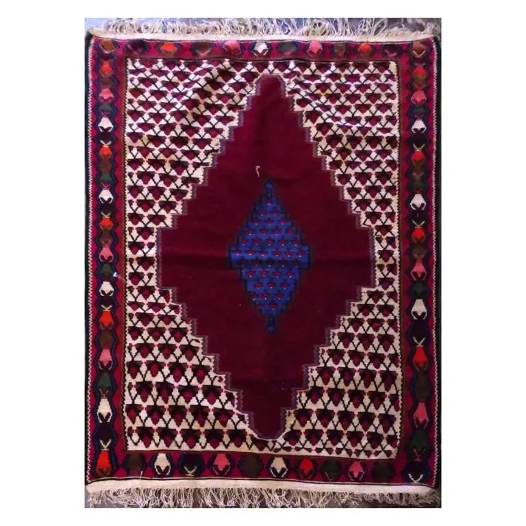 One Of The Kind Authentic Sanandaj Hand-Knotted Kilim 3'1" X 5'3": Lifetime Exchange Guarantee. The client is responsible for all shipping costs. Please call us for additional pictures and information. ABC Rugs Kilims Collection Sanandaj Hand-Knotted Kilim Made With 