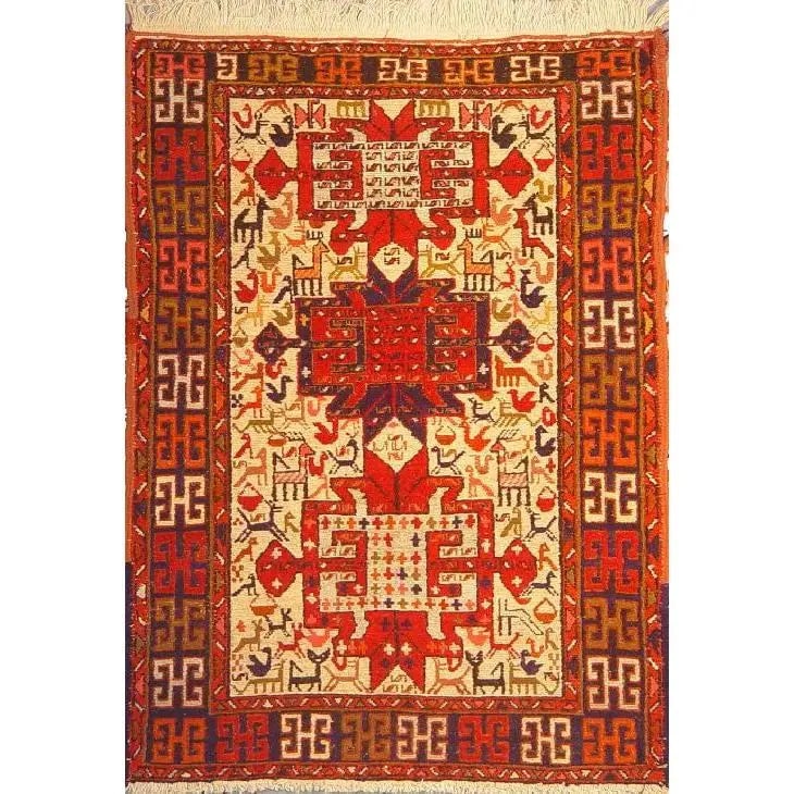 One Of The Kind Hand-Knotted Kilim Soumak 4'9" X 3'5": Lifetime Exchange Guarantee. The client is responsible for all shipping costs. Please call us for additional pictures and information. ABC Rugs Kilims Collection Moghan Kilim Collection And Modern Col