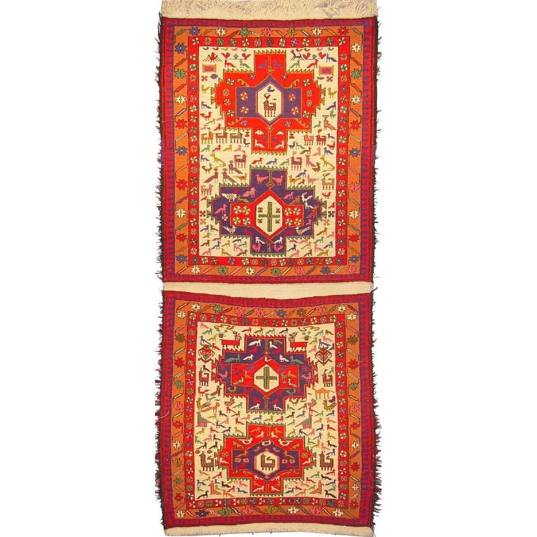 One Of The Kind Hand-Knotted Kilim Soumak 4'3" X 3'6" (1 of 1)