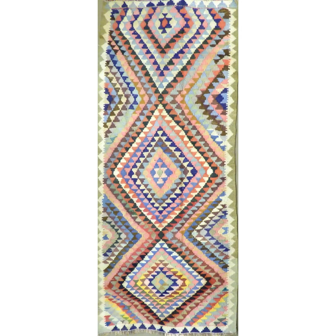 One Of The Kind Authentic Hand-Knotted Sanandaj Vintage Kilim 8'7" X 4'1": Lifetime Exchange Guarantee. The client is responsible for all shipping costs. Please call us for additional pictures and information. ABC Rugs Kilims Collection Authentic Hand-Knotted Sanandaj Vintag