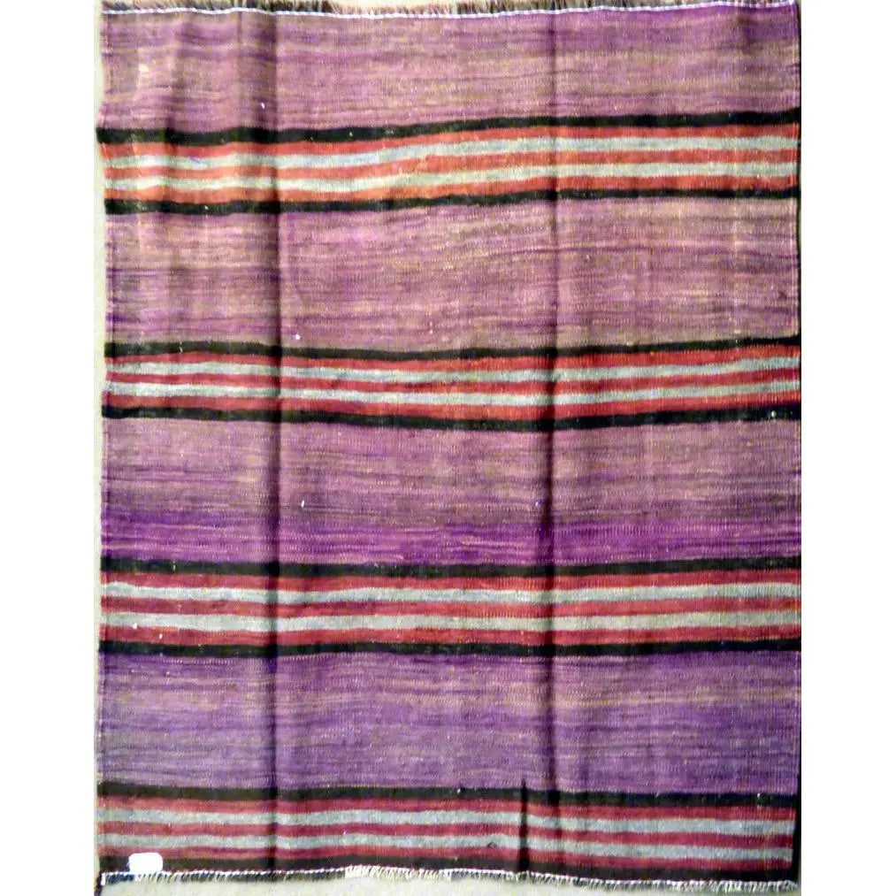 One Of The Kind Authentic Hand-Knotted Sanandaj Vintage Kilim 4'3" X 3'9": Lifetime Exchange Guarantee. The client is responsible for all shipping costs. Please call us for additional pictures and information. ABC Rugs Kilims Collection Authentic Hand-Knotted Sanandaj Vintag