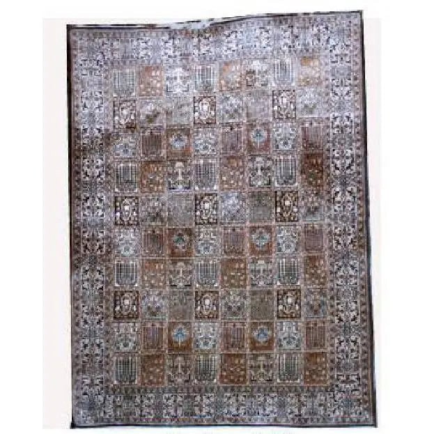 One Of The Kind Kashmiri Hand-Knotted Silk Rug 6'11" x 5'0": ABC Rugs Kilims Collection Home Collection Indo Nepal, India Style Oriental Hand-Knotted Rug With Natural Wool Area 6'11 X 5'0 (Abcr02389) (Red, Brown) Hand knotted and meticulously crafted by Indian 