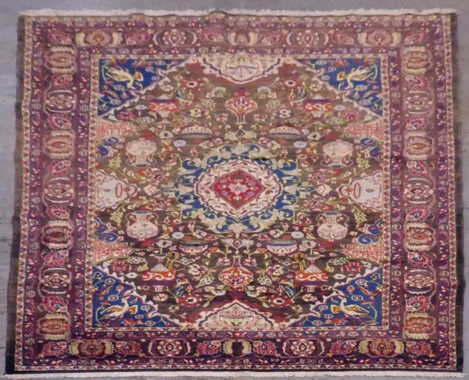 One Of The Kind Persian Mashad Rug 9'10" x 6'6": ABC Rugs Kilims Collection Persian Mashad Hand-Knotted Rug Made With Natural Wool & Cotton 9'10'' X 6'6" Abcr02100 Hand knotted and meticulously crafted by Persian artisans, this stunning Hand Kno