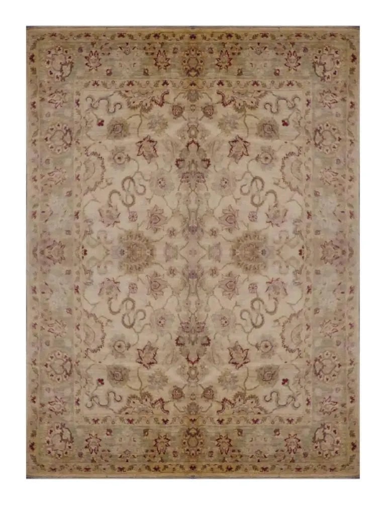 Hand Knotted One Of The Kind Peshawar And Khotan Rug 8'6" x 6'3" Pes_Kho_203: ABC Rugs Kilims Collection Pakistani Traditional Hand-Knotted Rug Made With Natural Wool & Cotton 8'6 X 6'3 (Abc 1809) (Camel) Hand knotted and meticulously crafted by Pakistan artisans, this stun