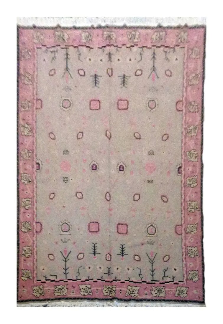 Hand Knotted One Of The Kind Peshawar And Khotan Rug 14'01" x 9'10" Pes_Kho_204: ABC Rugs Kilims Collection Pakistani Traditional Hand-Knotted Rug Made With Natural Wool & Cotton 14'01 X 9'10 (Abc 1804) (Green, Rose) Hand knotted and meticulously crafted by Pakistan artisans, 