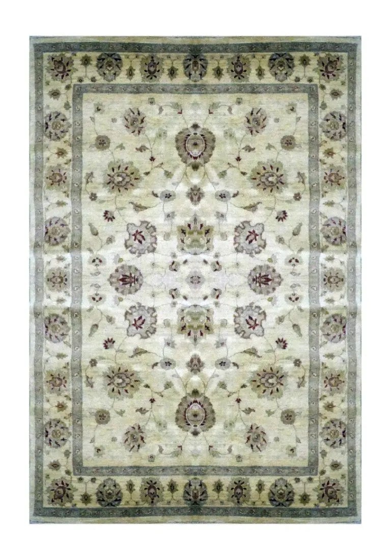 Hand Knotted One Of The Kind Peshawar And Khotan Rug 7'9" x 5'6" Pes_Kho_207: ABC Rugs Kilims Collection Pakistani Traditional Hand-Knotted Rug Made With Natural Wool & Cotton 7'9 X 5'6 (Abc 1786) (Green) Hand knotted and meticulously crafted by Pakistan artisans, this stun