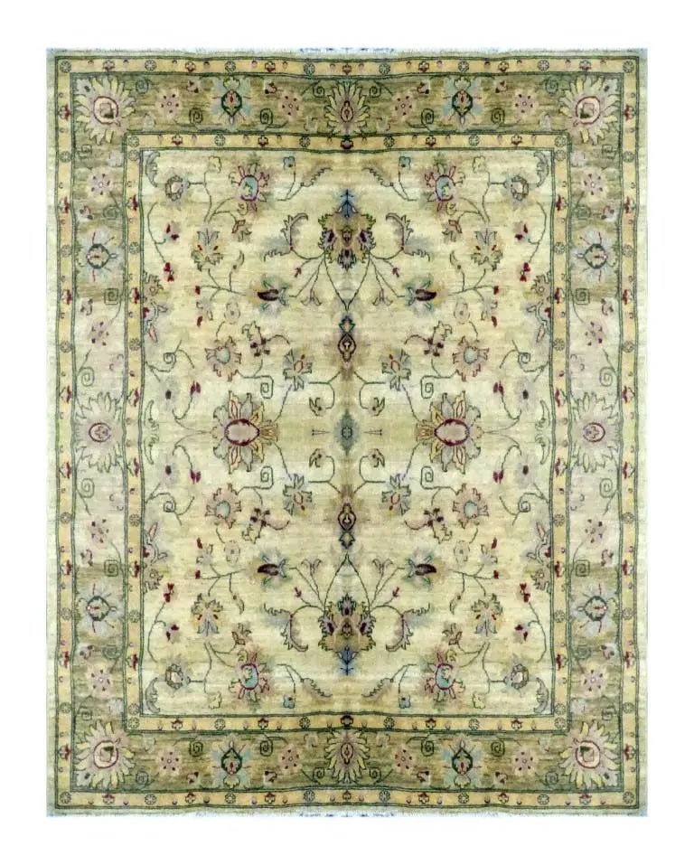 Hand Knotted One Of The Kind Peshawar And Khotan Rug 6'6" x 6'6" Pes_Kho_209: ABC Rugs Kilims Collection Pakistani Traditional Hand-Knotted Rug Made With Natural Wool & Cotton 6'6 X 6'6 (Abc 1805) (Green) Hand knotted and meticulously crafted by Pakistan artisans, this stun