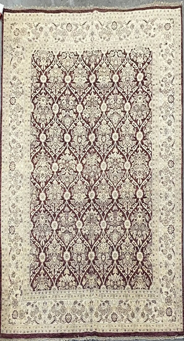 Hand Knotted One Of The Kind Peshawar And Khotan Rug 10'0" x 8'0" Pes_Kho_222: ABC Rugs Kilims Collection Pakistani Traditional Hand-Knotted Rug Made With Natural Wool And Cotton 10'0'' X 8'0'' (Abc5083) (Red, Gold) Hand knotted and meticulously crafted by Pakistan artisans, thi
