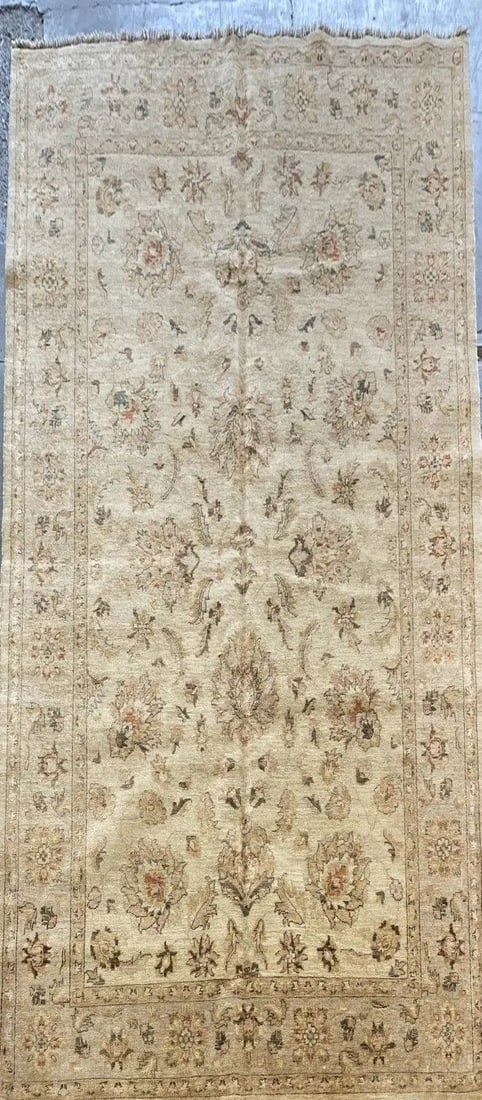 Hand Knotted One Of The Kind Peshawar And Khotan Rug 9'0" x 6'0" Pes_Kho_240: ABC Rugs Kilims Collection Pakistani Peshawar Traditional Hand-Knotted Rug Made With Natural Wool And Cotton 9'0'' X 6'0'' (Abcr1750) (Cream, Camel) Hand knotted and meticulously crafted by Pakistan a